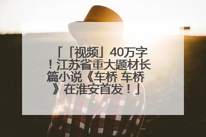 「视频」40万字！江苏省重大题材长篇小说《车桥 车桥》在淮安首发！