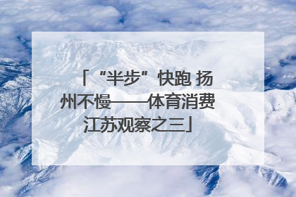 “半步”快跑 扬州不慢——体育消费江苏观察之三