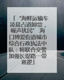 “海鲜运输车凌晨占道卸货，噪声扰民” 海口博爱街道城市综合行政执法中队：将联合交警加强长堤路一带巡逻