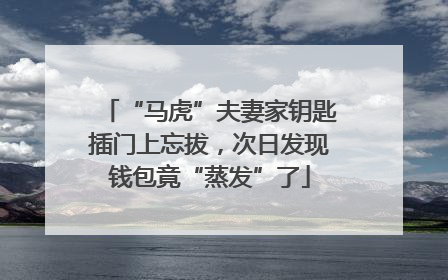 “马虎”夫妻家钥匙插门上忘拔，次日发现钱包竟“蒸发”了
