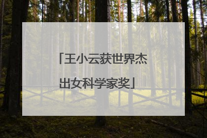 王小云获世界杰出女科学家奖