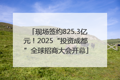 现场签约825.3亿元！2025“投资成都”全球招商大会开幕