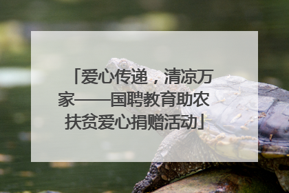爱心传递，清凉万家——国聘教育助农扶贫爱心捐赠活动