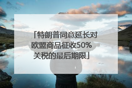 特朗普同意延长对欧盟商品征收50%关税的最后期限
