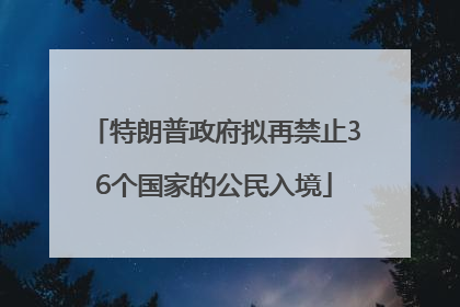 特朗普政府拟再禁止36个国家的公民入境