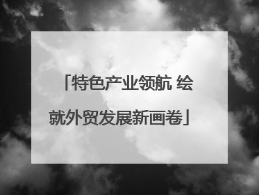 特色产业领航 绘就外贸发展新画卷
