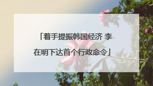 着手提振韩国经济 李在明下达首个行政命令