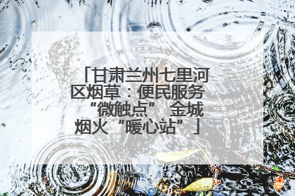 甘肃兰州七里河区烟草：便民服务“微触点” 金城烟火“暖心站”
