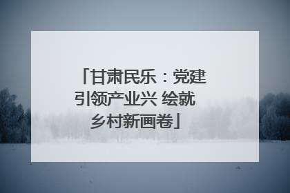 甘肃民乐：党建引领产业兴 绘就乡村新画卷