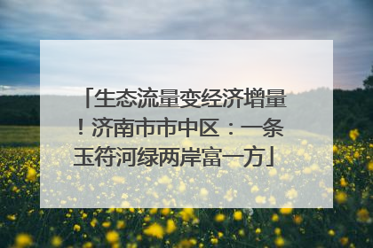 生态流量变经济增量！济南市市中区：一条玉符河绿两岸富一方