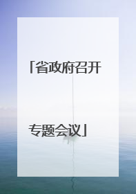 省政府召开专题会议
