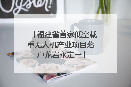 福建省首家低空载重无人机产业项目落户龙岩永定→