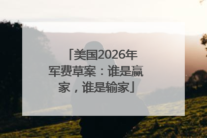 美国2026年军费草案：谁是赢家，谁是输家