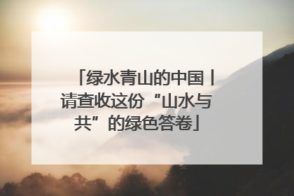 绿水青山的中国丨请查收这份“山水与共”的绿色答卷