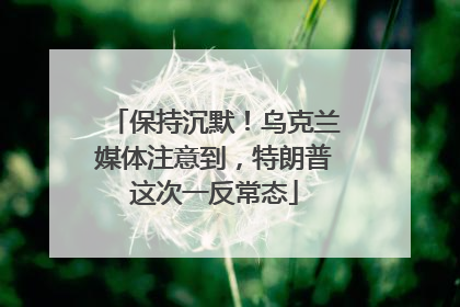 保持沉默！乌克兰媒体注意到，特朗普这次一反常态
