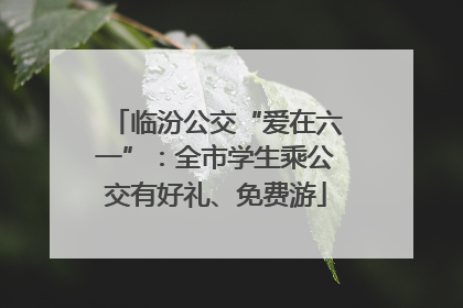 临汾公交“爱在六一”：全市学生乘公交有好礼、免费游