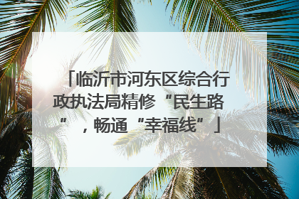临沂市河东区综合行政执法局精修“民生路”，畅通“幸福线”