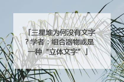 三星堆为何没有文字？学者：组合器物或是一种“立体文字”