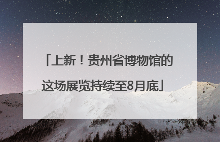 上新！贵州省博物馆的这场展览持续至8月底