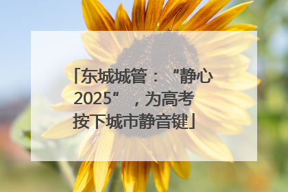 东城城管：“静心2025”，为高考按下城市静音键