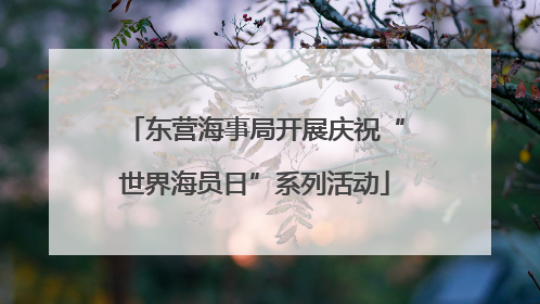 东营海事局开展庆祝“世界海员日”系列活动