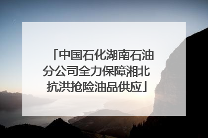 中国石化湖南石油分公司全力保障湘北抗洪抢险油品供应