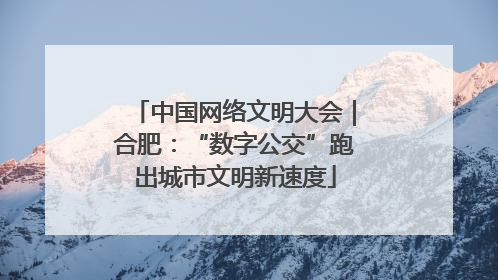 中国网络文明大会｜合肥：“数字公交”跑出城市文明新速度