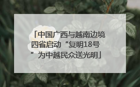 中国广西与越南边境四省启动“复明18号”为中越民众送光明