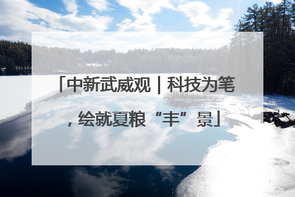 中新武威观｜科技为笔，绘就夏粮“丰”景