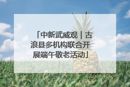 中新武威观｜古浪县多机构联合开展端午敬老活动