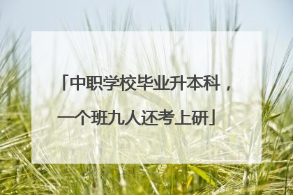 中职学校毕业升本科，一个班九人还考上研