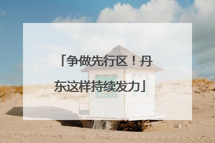争做先行区！丹东这样持续发力