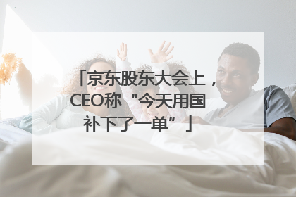 京东股东大会上，CEO称“今天用国补下了一单”
