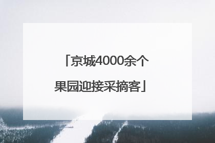 京城4000余个果园迎接采摘客