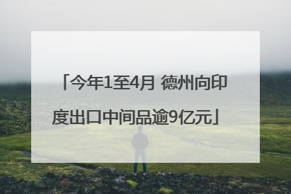 今年1至4月 德州向印度出口中间品逾9亿元