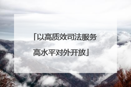 以高质效司法服务高水平对外开放