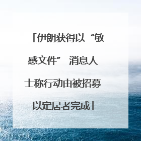 伊朗获得以“敏感文件” 消息人士称行动由被招募以定居者完成