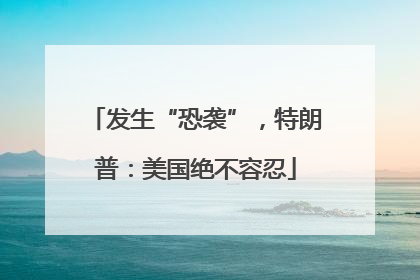 发生“恐袭”，特朗普：美国绝不容忍