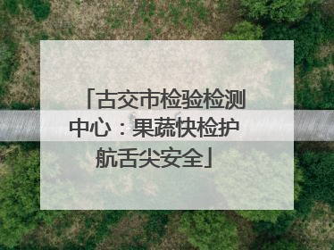 古交市检验检测中心：果蔬快检护航舌尖安全