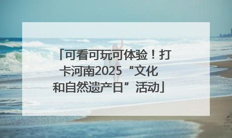 可看可玩可体验！打卡河南2025“文化和自然遗产日”活动