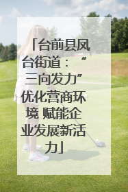 台前县凤台街道：“三向发力”优化营商环境 赋能企业发展新活力