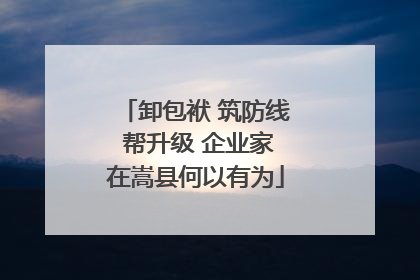 卸包袱 筑防线 帮升级 企业家在嵩县何以有为