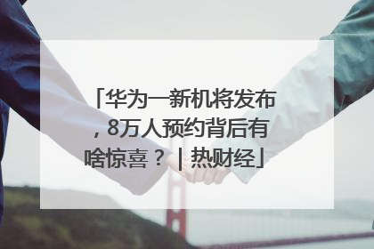华为一新机将发布，8万人预约背后有啥惊喜？｜热财经