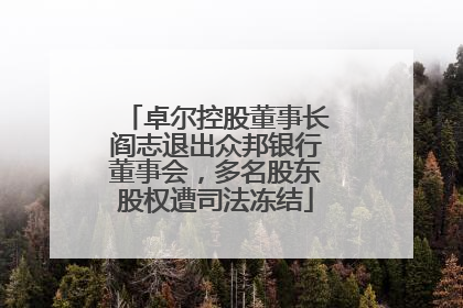 卓尔控股董事长阎志退出众邦银行董事会，多名股东股权遭司法冻结