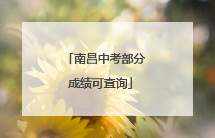 南昌中考部分成绩可查询