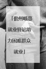 儋州峨蔓就业驿站助力困难群众就业