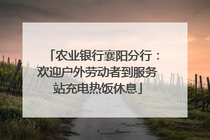 农业银行襄阳分行：欢迎户外劳动者到服务站充电热饭休息