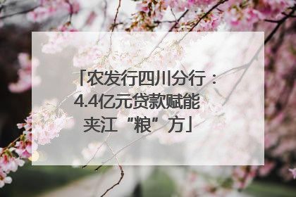 农发行四川分行：4.4亿元贷款赋能夹江“粮”方