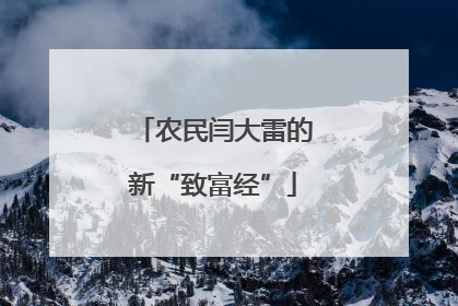 农民闫大雷的新“致富经”