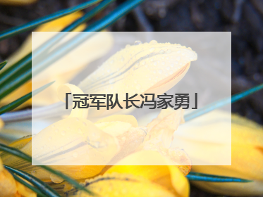 冠军队长冯家勇